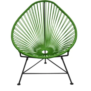 Hot Innit Acapulco Chair, Cactus Green Cord/Black Base