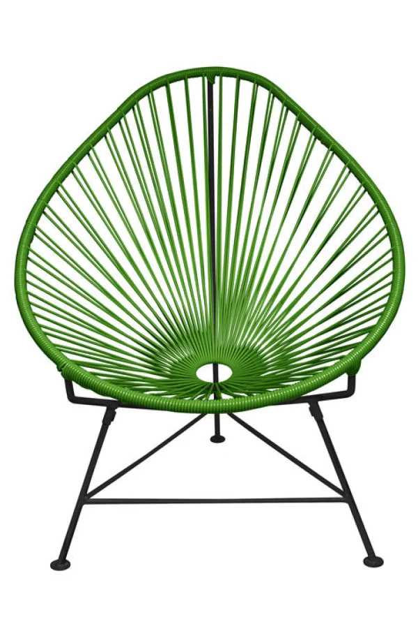 Hot Innit Acapulco Chair, Cactus Green Cord/Black Base
