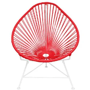 Discount Innit Acapulco Chair, Red Cord/ White Frame