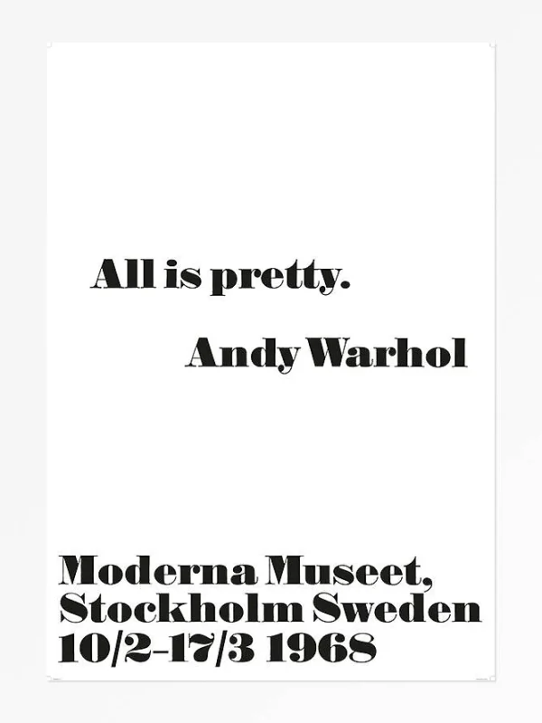 Shop Moderna Museet Stockholm Andy Warhol Poster, “All Is Pretty” Framed