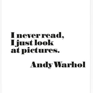 Flash Sale Moderna Museet Stockholm Andy Warhol Poster, “I Never Read, I Just Look At Pictures” Unframed