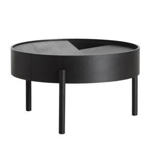 Best woud Arc Coffee Table, 66cm, Black painted ash