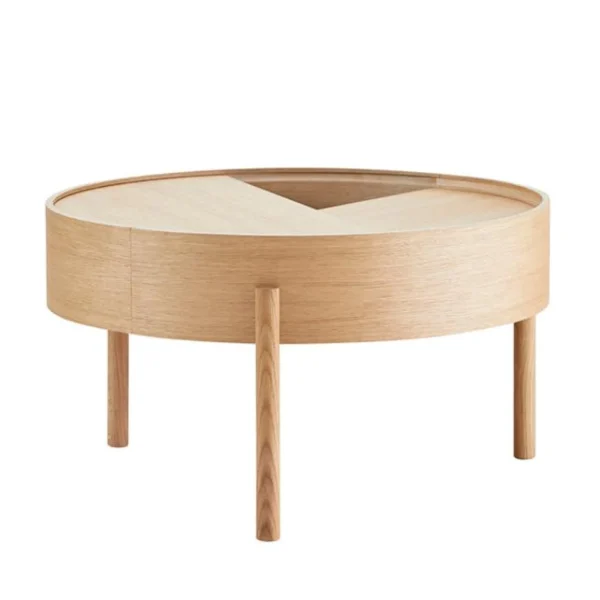 Online woud Arc Coffee Table, 66cm, Oiled Oak