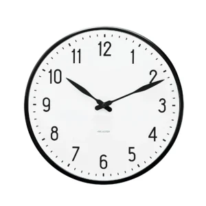 Hot arne jacobsen Station Wall Clock, Black/White, 8.3