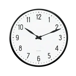 Clearance Arne Jacobsen Station Wall Clock, Black/White, 21 cm