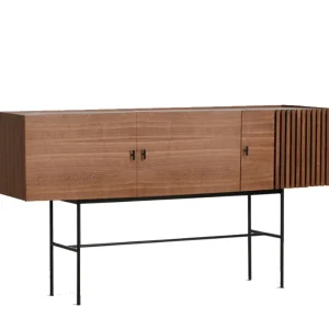 Discount woud Array Sideboard (180 cm), Walnut Veneer With Black Painted Metal Legs