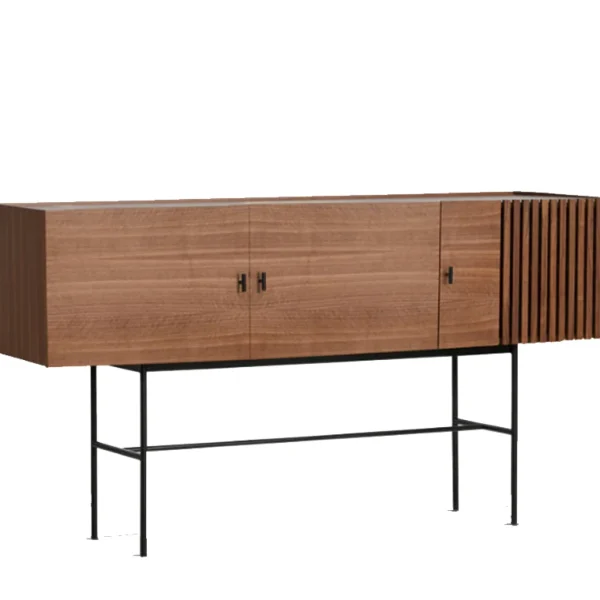 Discount woud Array Sideboard (180 cm), Walnut Veneer With Black Painted Metal Legs