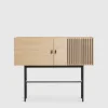 Outlet woud Array sideboard (120 cm), White Pigmented Lacquered Oak With Black Painted Metal Legs