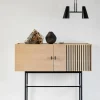 Outlet woud Array sideboard (120 cm), White Pigmented Lacquered Oak With Black Painted Metal Legs