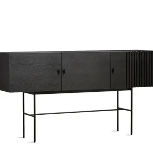 Fashion woud Array Sideboard L180, Black Painted Oak and Metal Legs