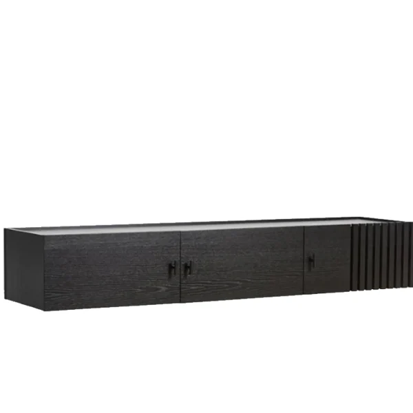 Flash Sale woud Array Wall-Mounted Sideboard (150 cm), Black Painted Oak with Black Metal Wall Mount