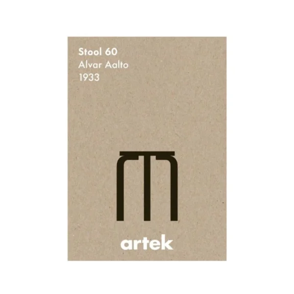 Best Artek Stool 60, Greige, 50 x 70 cm, Poster