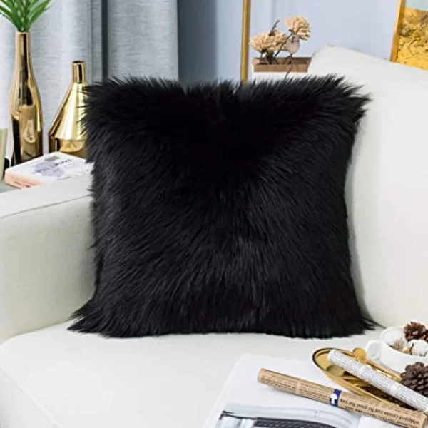 Flash Sale Black Sheep White Light Black Icelandic Sheepskin Pillow