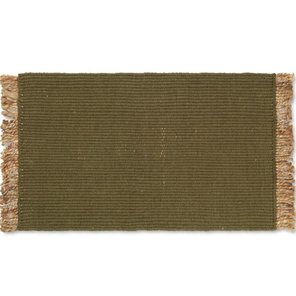 Store Ferm Living Block Mat, Olive/Natural