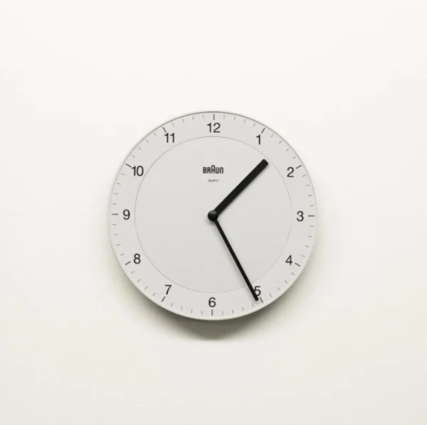 New Braun Wall Clock, Small White
