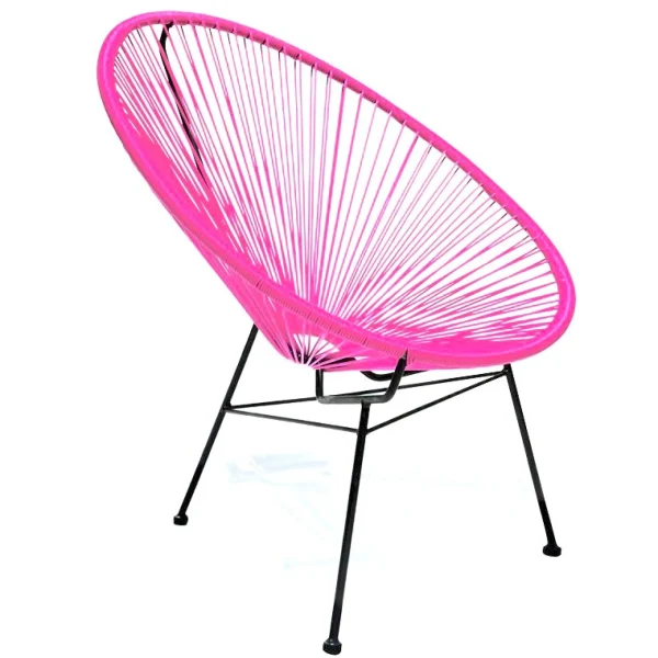 Fashion Innit Condesa Chair, Pink Cord / Black Frame