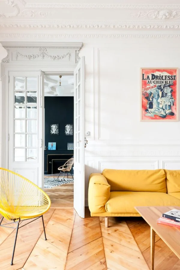 Shop Innit Condesa Rocking Chair, Yellow Cord / White Base