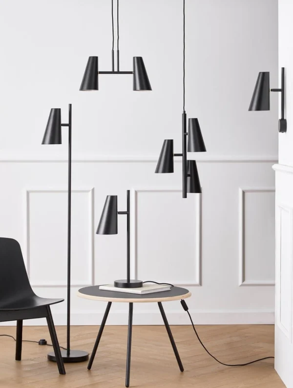 Cheap woud Cono Floor Lamp, Black
