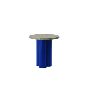 Shop Normann-Copenhagen Dit Table Bright Blue, Travertine Silver Top