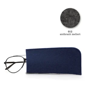 Fashion parkhaus Felt eye glass case, 18x9cm, anthrazit