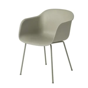 Fashion Muuto Fiber Arm Chair, Tube Base, Dusty Green