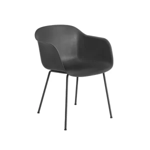 Sale Muuto Fiber Arm Chair, Tube Base, Nature/ Black