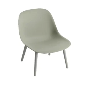 Shop Muuto Fiber Lounge Chair, Wood Base, Dusty Green Shell/ Stained Oak legs