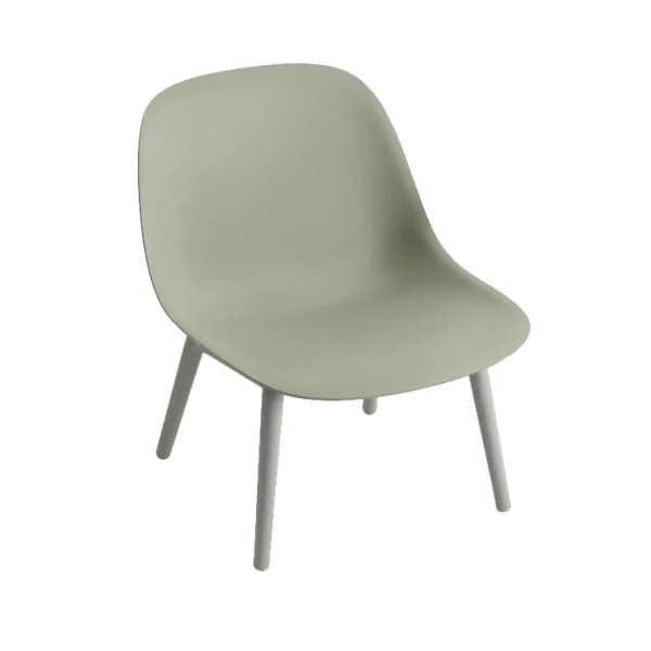 Shop Muuto Fiber Lounge Chair, Wood Base, Dusty Green Shell/ Stained Oak legs