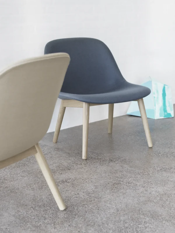 Shop Muuto Fiber Lounge Chair, Wood Base, Dusty Green Shell/ Stained Oak legs