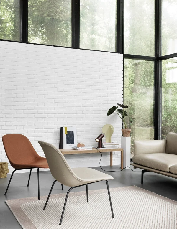 Shop Muuto Fiber Lounge Chair, Wood Base, Dusty Green Shell/ Stained Oak legs