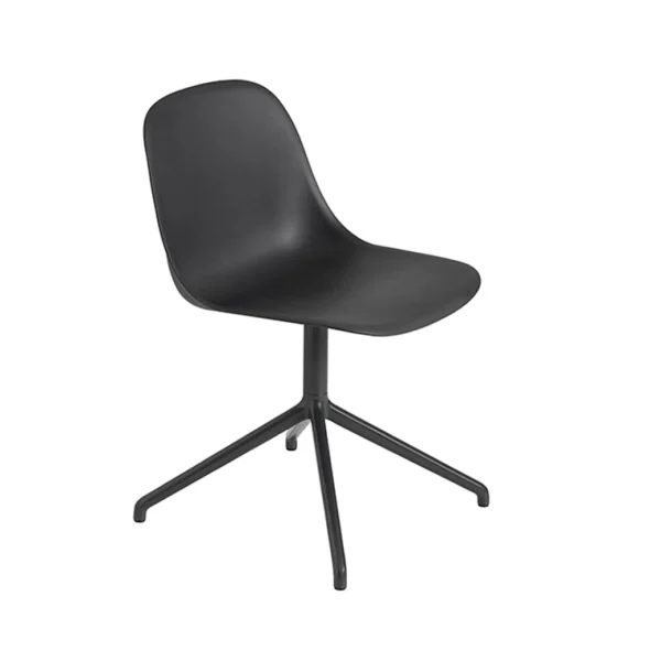 Best Sale Muuto Fiber Side Chair, Swivel Base, Black/Black