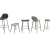 Hot Muuto Fiber Stool 65 cm, With Backrest, Light Oak Wood Base/ Ochre plastic seat