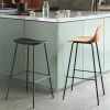Hot Muuto Fiber Stool 65 cm, With Backrest, Light Oak Wood Base/ Ochre plastic seat