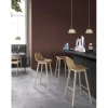 Hot Muuto Fiber Stool 65 cm, With Backrest, Light Oak Wood Base/ Ochre plastic seat