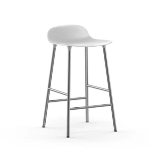 Outlet Normann-Copenhagen Form Stool, 65cm, White Seat, Chrome Base