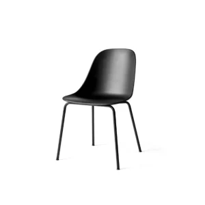 Outlet Audo Harbour Side Chair, Black Steel Legs, Black Plastic Seat