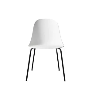 Store Audo Harbour Side Chair, Black Steel Legs, White Plastic Seat