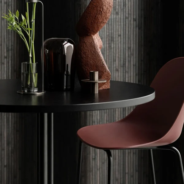 Discount Audo Harbour Stool, Counter Height in Black Steel, Seat of Polypropylene in Black