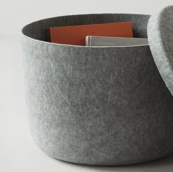 Shop Normann-Copenhagen Hide Storage Pouf Large, Grey