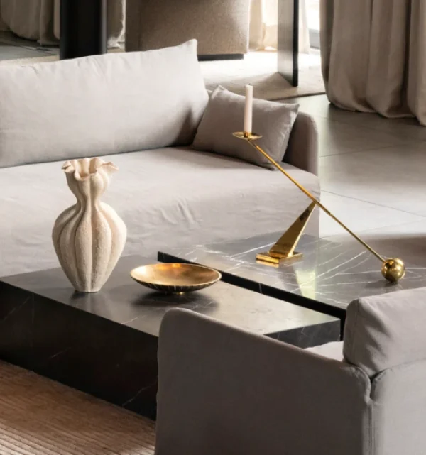 Clearance Audo Interconnect Candle Holder, Brass