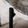 Cheap woud La Terra Occasional Table (Medium), Grey Melange Travertine Top With Black Painted Metal Legs