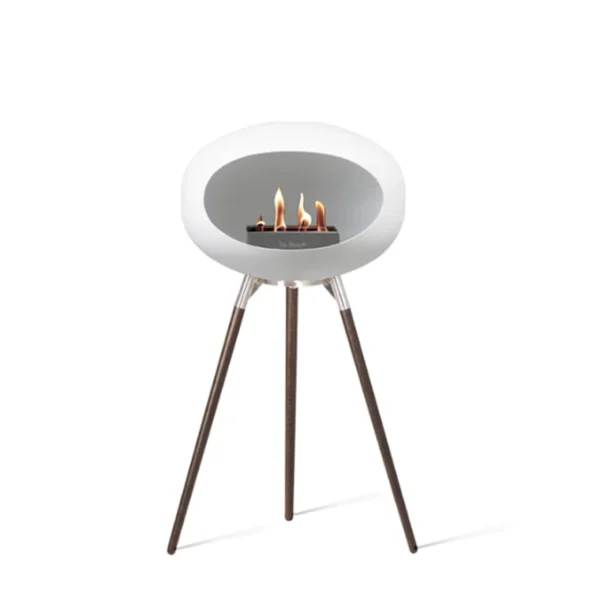 Outlet le feu Ground High, White Bowl, Oak Smoked Legs/Polished Base 75 cm