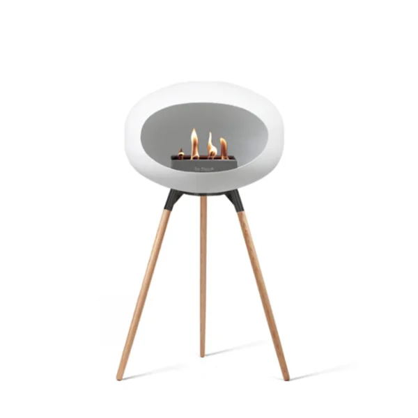 Fashion le feu Ground High, White Bowl, Soaptreated Oak Legs 75 cm