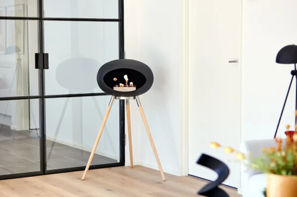 Fashion le feu Ground High, White Bowl, Soaptreated Oak Legs 75 cm