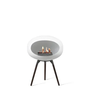 Discount le feu Ground Low, White Bowl, Smoked Oak Legs/Black Base 45 cm