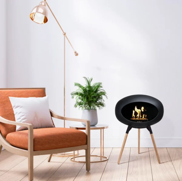 Discount le feu Ground Low, White Bowl, Smoked Oak Legs/Black Base 45 cm