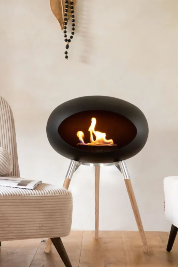 Discount le feu Ground Low, White Bowl, Smoked Oak Legs/Black Base 45 cm