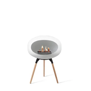 Online le feu Ground Low, White Bowl, Soaptreated Oak Legs/Black Base 45 cm