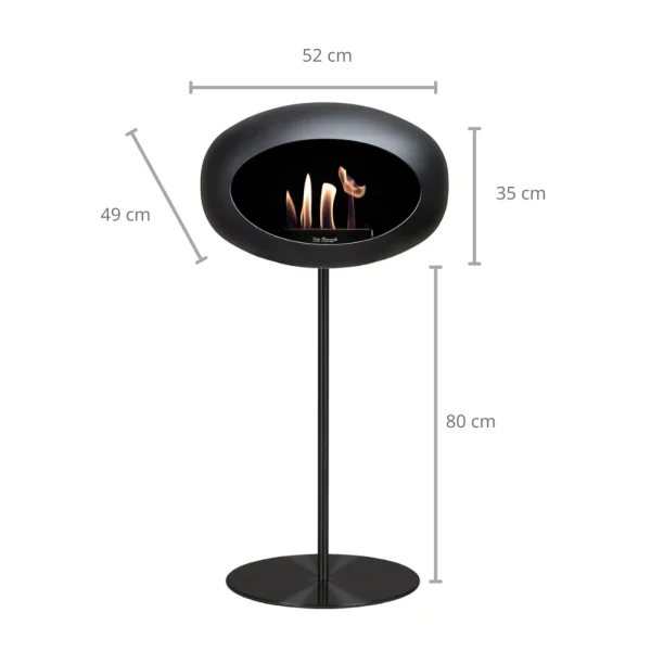 Flash Sale le feu Ground Steel High, Black Bowl, Black Pole/Black Base 80 cm