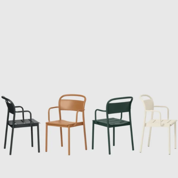 Flash Sale Muuto Linear Steel Arm Chairs,Dark Green